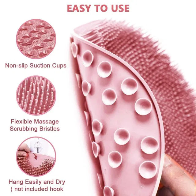 Silicone Bath & Foot Scrubber Mat with Suction Base