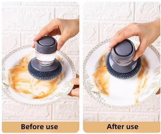 2-in-1 Soap Dispensing Dish Scrubber Brush – Pack of 2